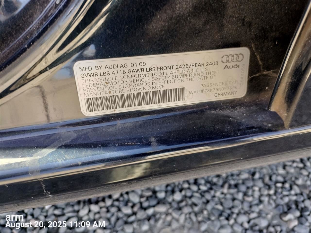 Benzeen AC EVAPORATOR HOUSI 8K1 820 021 C 2009 AUDI A4 AUDI - Image 1